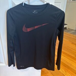 Nike Black and Red Kids Long Sleeve Shirt